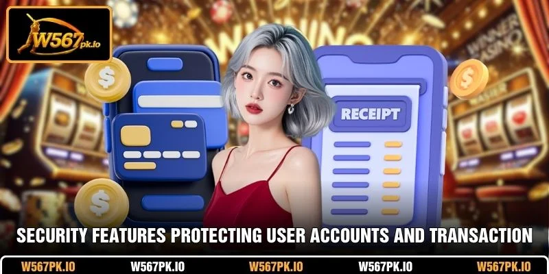 Security features protecting user accounts and transaction